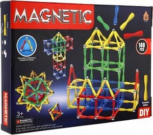 Magnetická stavebnice 148ks plast/kov v krabici 30x22x4cm