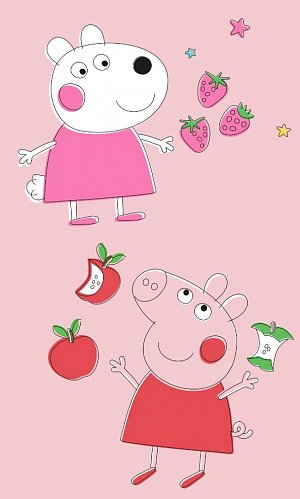 Dětský ručník Prasátko Pepina a Ovečka Zuzka 30x50 cm