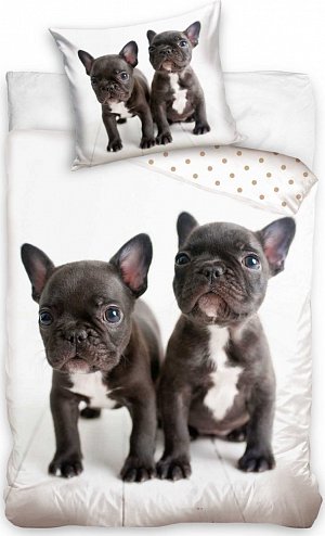 Bavlněné povlečení Buldoček a Buldoček