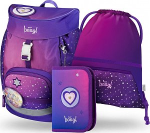 BAAGL SET 3 AIRY Koně srdce: batoh, penál, sáček