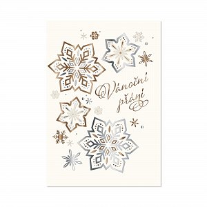 Vánoční přání - Zlato stříbrné vločky