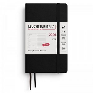 Weekly Planner & Notebook 2026 Pocket (A6) Black