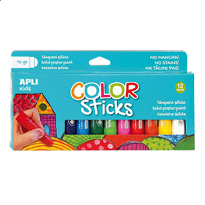 APLI temperové barvy suché, 12 ks, mix barev
