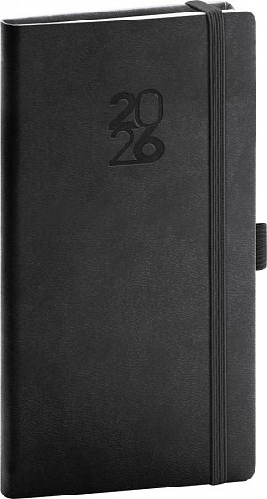 Diář 2026: Aprint Top - černý, kapesní, 9 x 15,5 cm