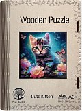 Wooden puzzle Cute Kitten A3