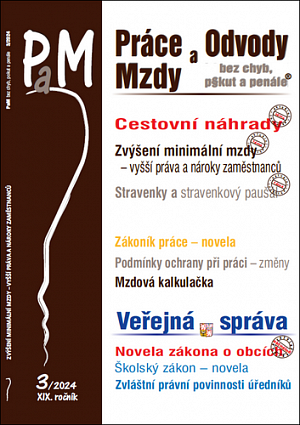 PaM 3/2024 Cestovní náhrady v roce 2024, Zvýšení minimální mzdy v roce 2024