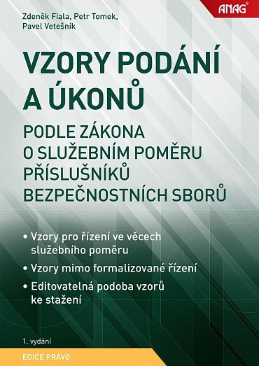 Náhled Vzory podání a úkonů podle zákona o služebním poměru příslušníků bezpečnostních sborů
