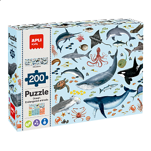 APLI edukační puzzle – Ohrožená zvířata v oceánu, 200 ks, 6+