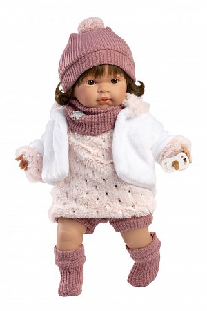 Llorens 42162 CARLA - realistická panenka se zvuky a měkkým látkovým tělem - 42 cm