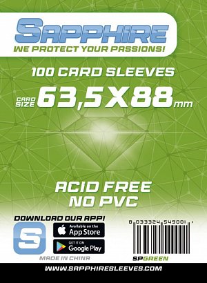 Sapphire Green - 100x Standard Card Game (63,5x88mm)