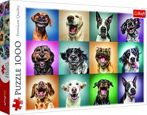 Trefl Puzzle Veselé psí portréty / 1000 dílků
