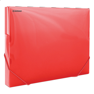 DONAU box na spisy s gumičkou, A4/30 mm, PP, červený