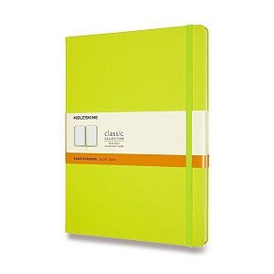 Zápisník Moleskine - tvrdé desky, XL, linkovaný - limetka