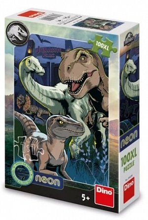 Puzzle XL neon Jurský svět 100 dílků